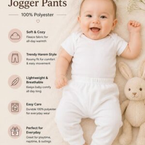 Baby Fleece Jogger Pants - 100% Polyester