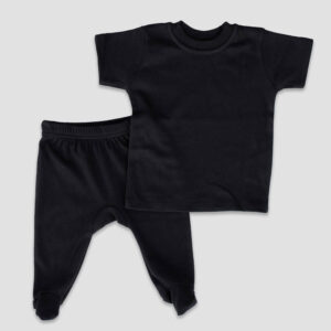 Luxe Baby Footed Pants and Short Sleeve T-Shirt Sets