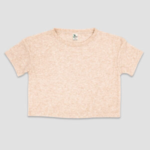 Luxe Girls Mid-Crop Short Sleeve T-Shirts - Polyester-Cotton Blend