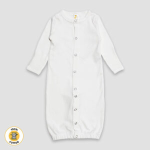 Baby Convertible Gowns with Mittens - Premium 100% Cotton