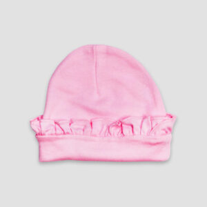 Baby Beanie With Ruffles – Polyester Cotton Blend