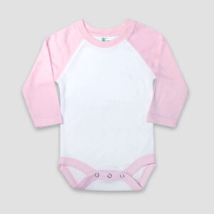 Baby Long Sleeve Raglan One-Piece Onesies – Polyester Cotton Blend