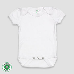 Baby Girl One-Piece Onesies with Scallop Trim – Polyester-Cotton Blend