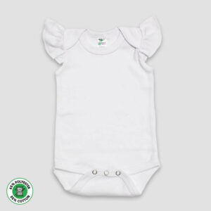 Baby Girls One-Piece Onesies with Flutter Sleeve - Polyester-Cotton Blend