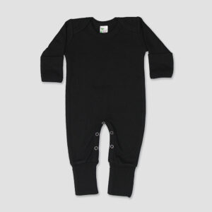 Baby One-Piece Footed Sleep N Play with Fold Over Mittens & Footies - Polyester-Cotton Blend