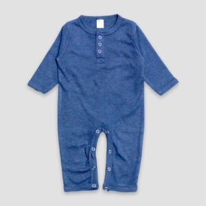 Luxe Baby One-Piece Henley Pajamas – Polyester Cotton Blend