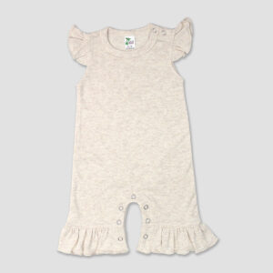 Luxe Baby Girl Flutter Sleeve Jumpsuits – Polyester-Cotton Blend