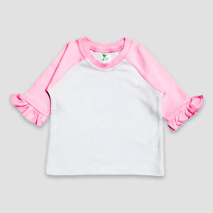 Baby Girl’ Ruffle Raglan Tees - Polyester Cotton Blend
