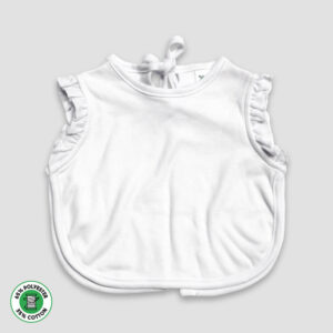 Baby Ruffle Ringer Apron Bib – 2 Ply – Polyester Cotton Blend