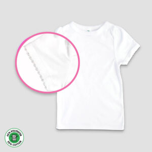 Baby Girls Scallop Trim T-Shirts - Polyester Cotton Blend