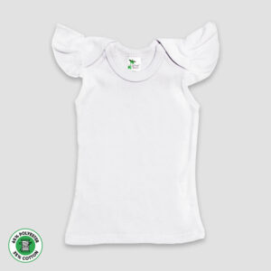 Baby Girls Flutter Angel Sleeve Top – Polyester Cotton Blend