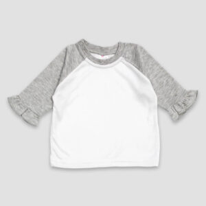 Baby Girls Ruffle Raglan Tees - 100% Polyester
