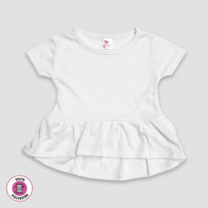 Baby Girls Short Sleeve Peplum Top – 100% Polyester