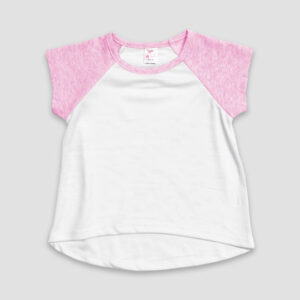 Toddler Short Sleeve Raglan High-Low – Heather Gray - 100% Polyester