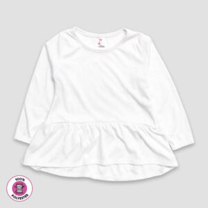 Toddler Girls' Long Sleeve Peplum Tops - 100% Polyester