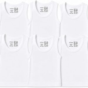 Baby Tank Tops (Pack of 6) – 100% Cotton Sleeveless Baby Shirts